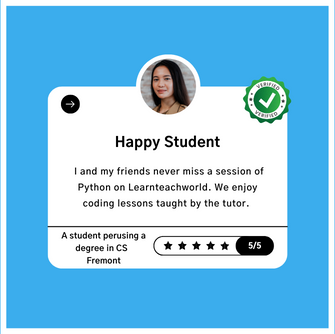 I and my friends never miss a session of Python on Learnteachworld. We enjoy coding lessons taught by the tutor.